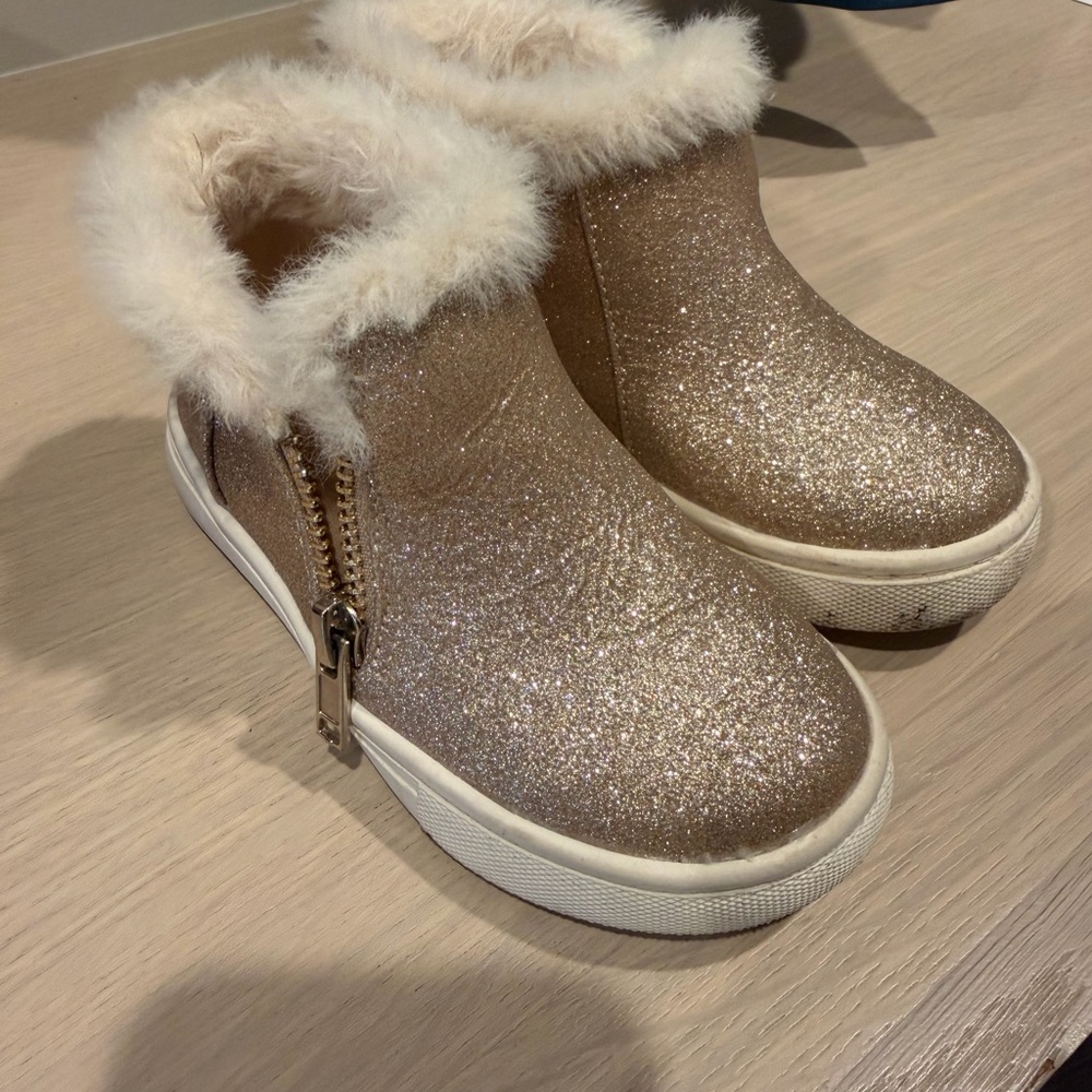 Kelly & Katie Glittery Kids Boots with Faux Fur